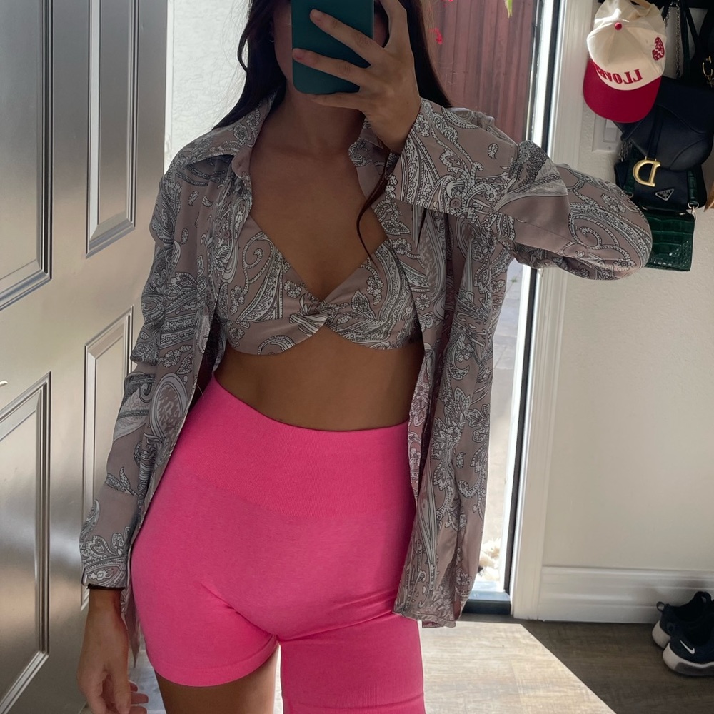 Matching Bra And Button Up Top - image 1